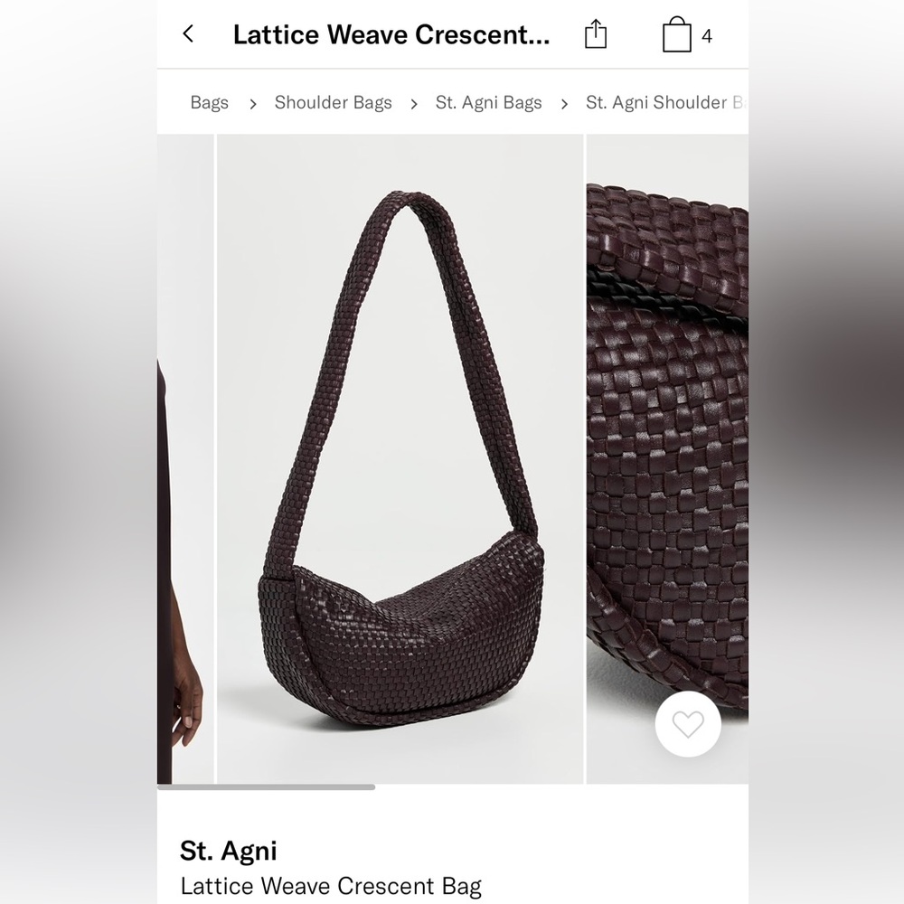 St. Agni Lattice Weave Crescent Bag